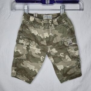 Children's Place Kids Camouflage Cargo Bottoms Elastic Waist Size 6 To 9 Months